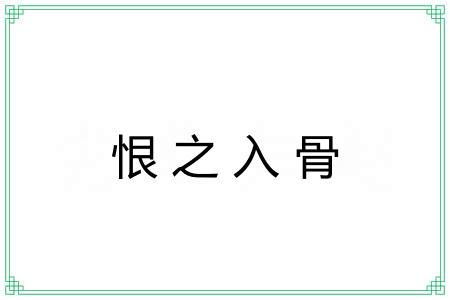 恨之入骨 恨之入骨