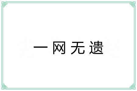 一网无遗 一网无遗