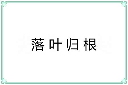 落叶归根 落叶归根
