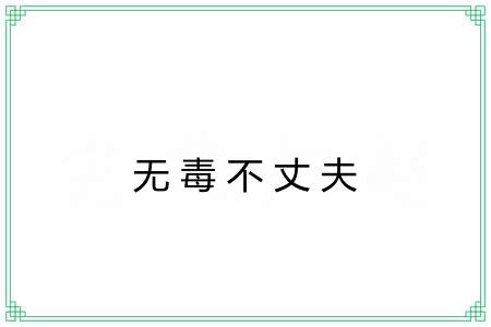 无毒不丈夫 无毒不丈夫