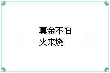 真金不怕火来烧