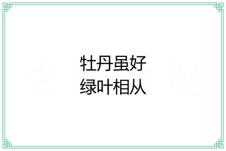 牡丹虽好绿叶相从