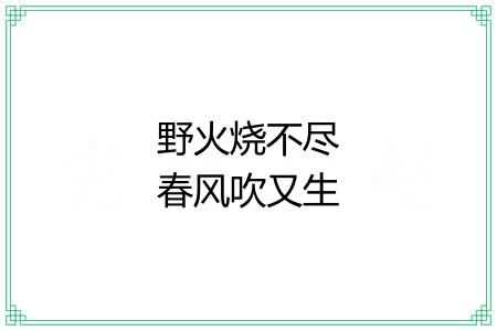 野火烧不尽春风吹又生 野火烧不尽春风吹又生